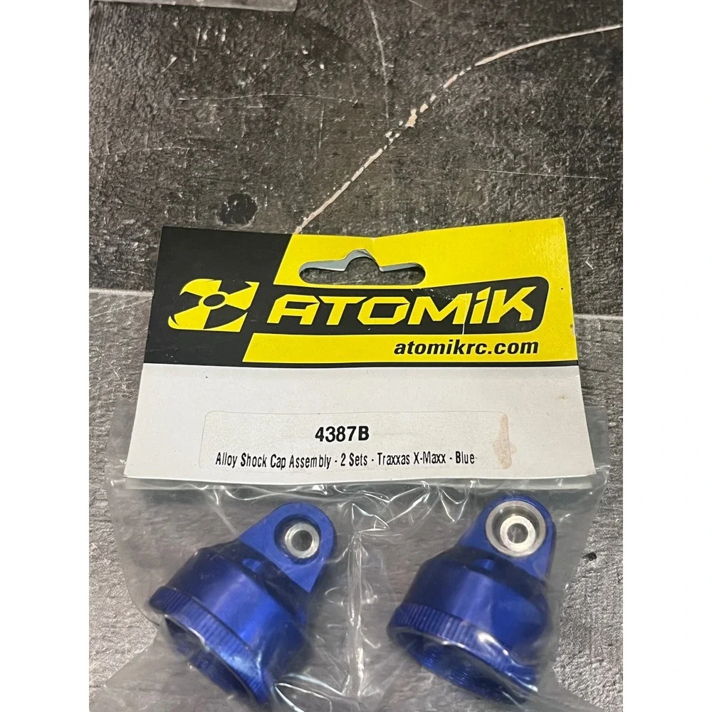 Atomik RC Blue Alloy Shock Cap Assembly 2 Sets Traxxas X-Maxx 4387B Upgrade Part